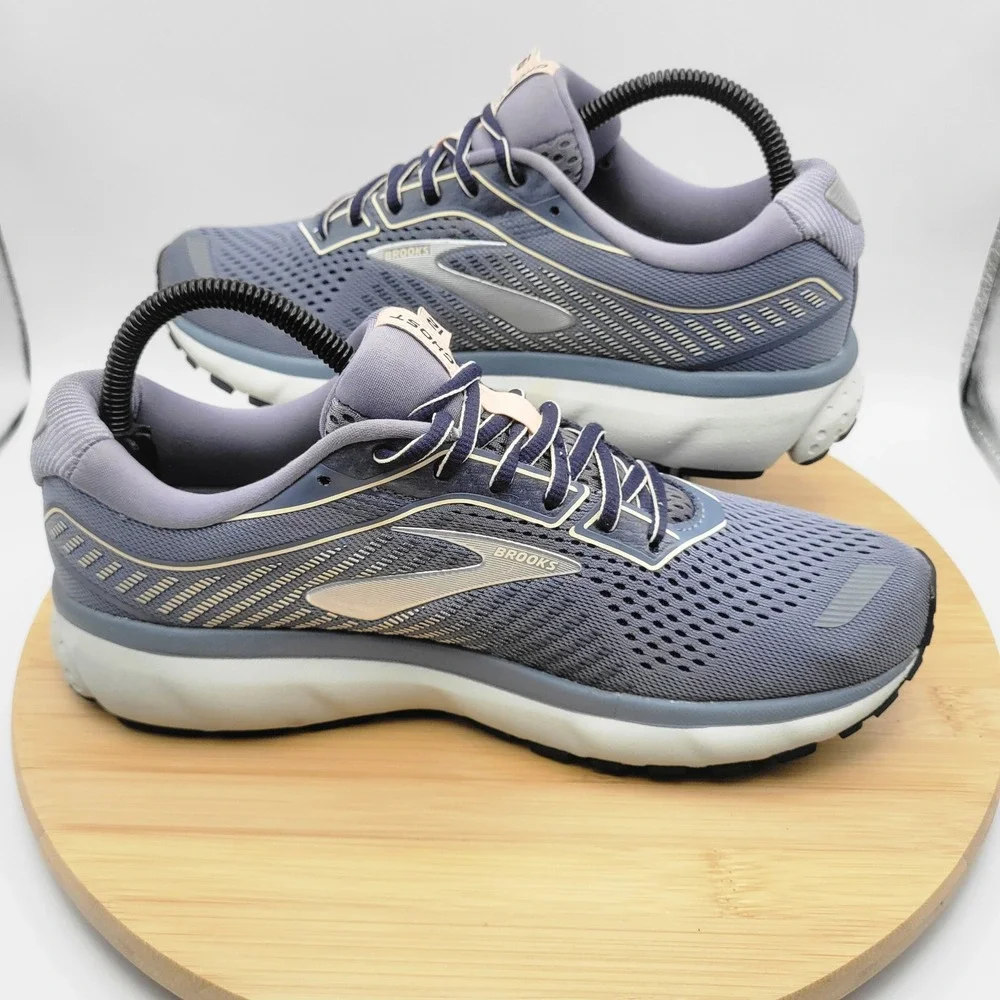 Brooks Ghost 12 Womens Running Shoes Gray Pink 1203051B086 Size 9.5 B Medium